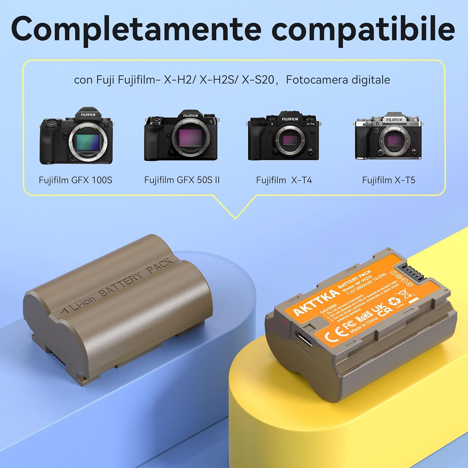 Detalle 2 de AKTTKA NP-W235 batterie 2600mAh