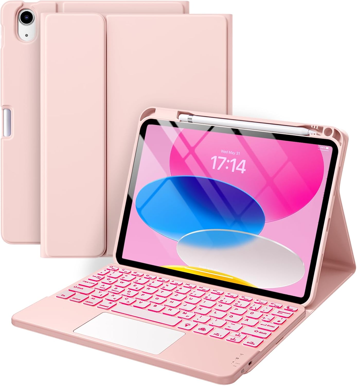 Detalle de Vobafe iPad-Tastatur-Hülle mit Touchpad 420 mAh