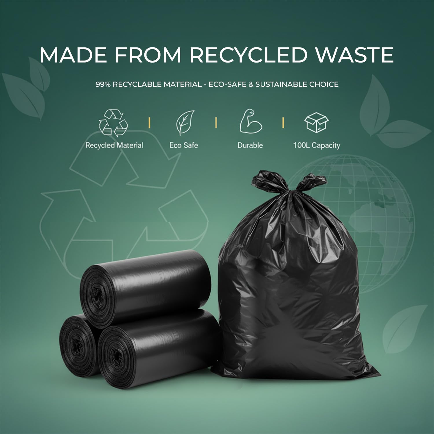 Detalle de Stick Well 100L Bin Bags 50 Pack, 33µm 🗑