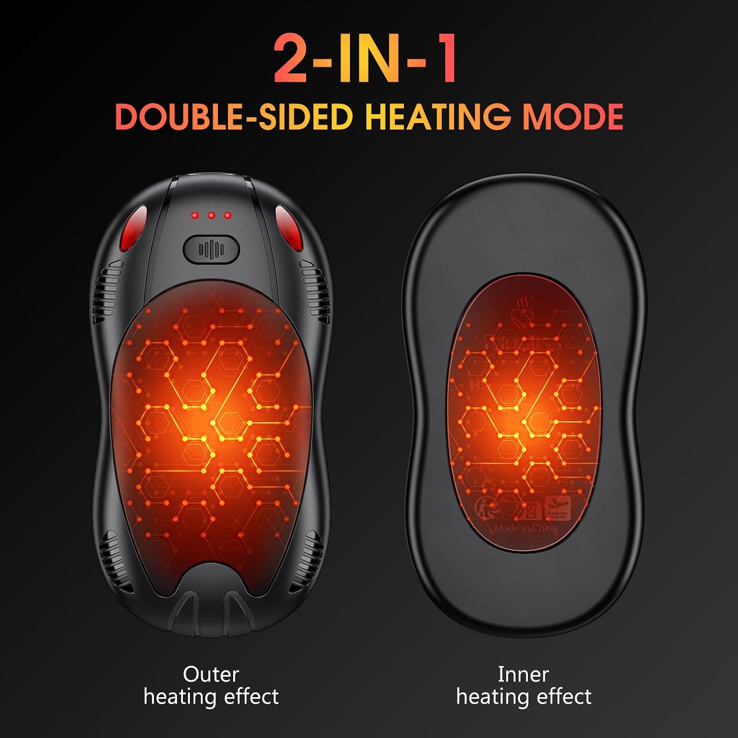 Detalle 2 de FANDLISS 10000mAh Rechargeable Hand Warmer pack of 2
