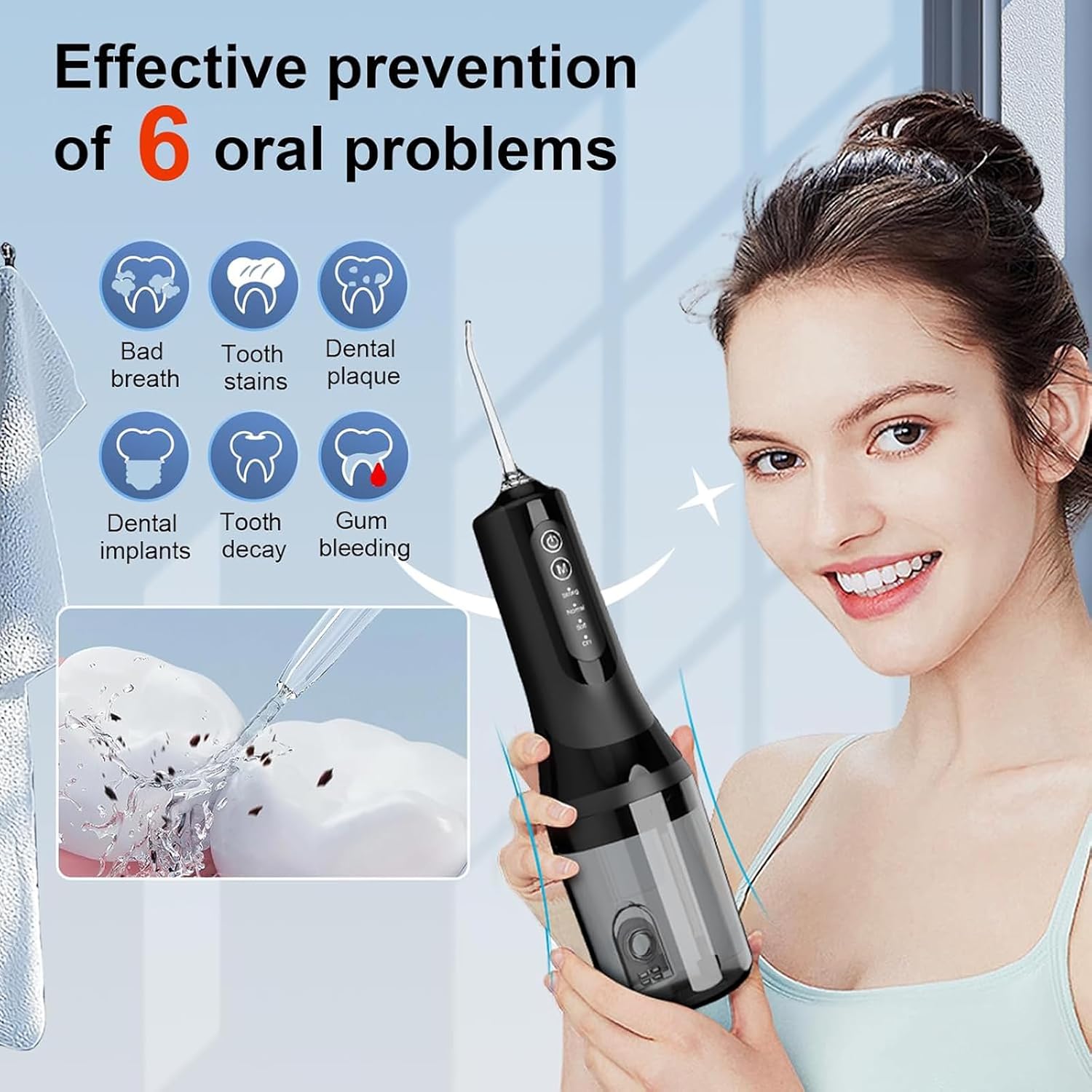 Thumbnail 5 de Water Flosser Cordless: Portable Oral Irrigator with 5 Tips, 4 Modes, and 260ml Tank