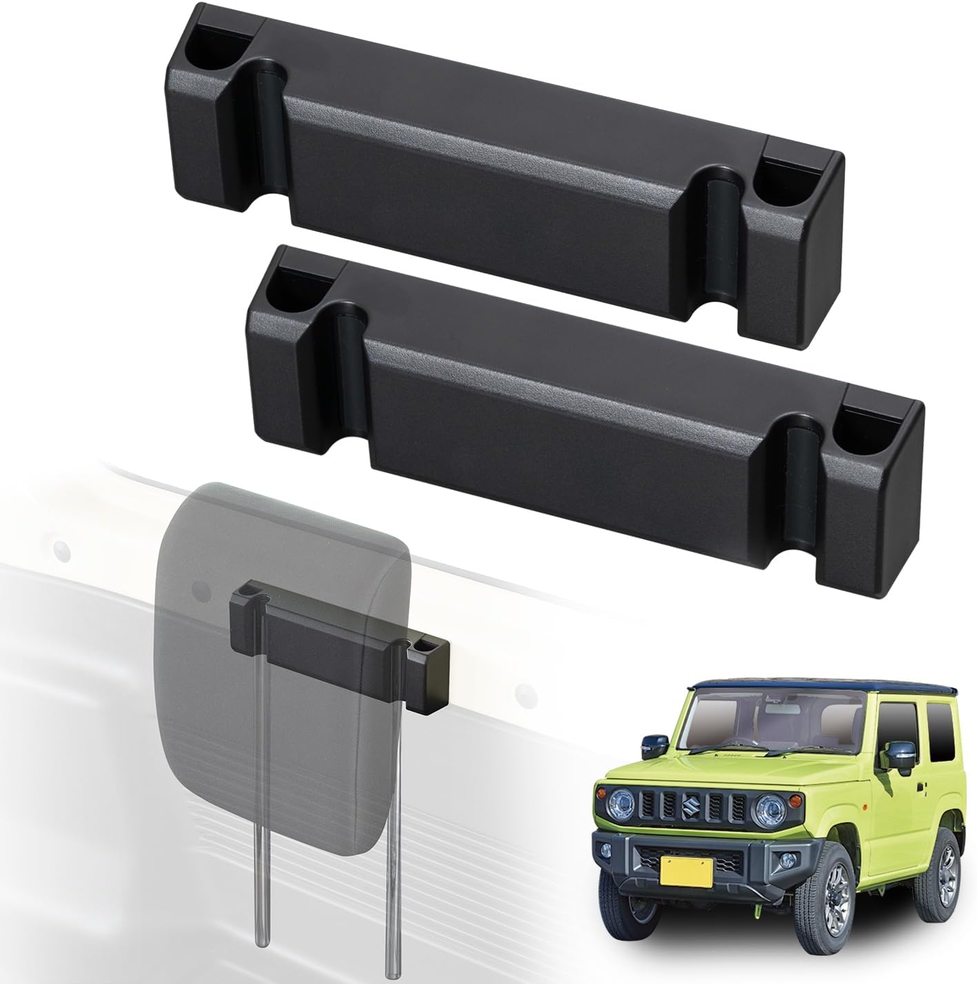Detalle de セイワ(SEIWA) IMP298 ジムニー・ジムニーシエラ専用ヘッドレストホルダー 2個入り