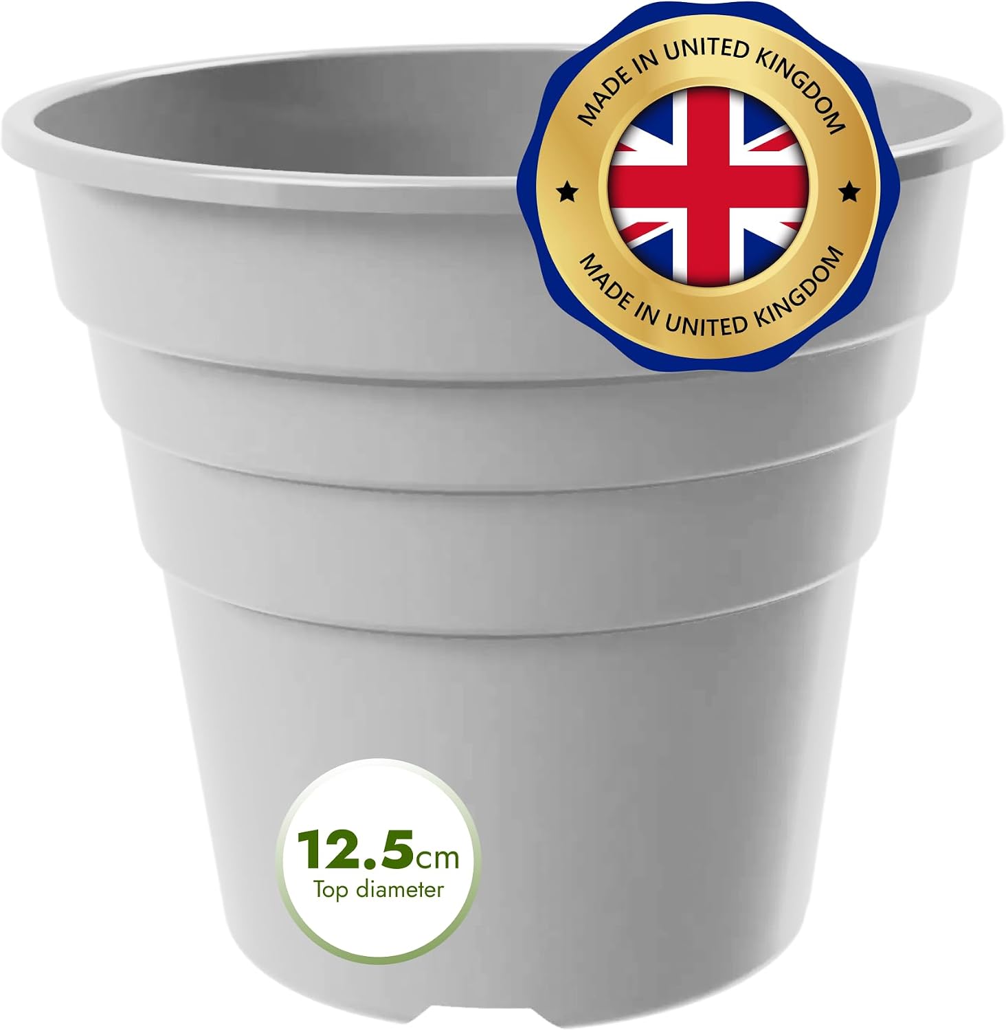 Detalle de Happy Pots ECO 12.5cm Gloss White – Pack of 5 Premium Reusable Plant Pots