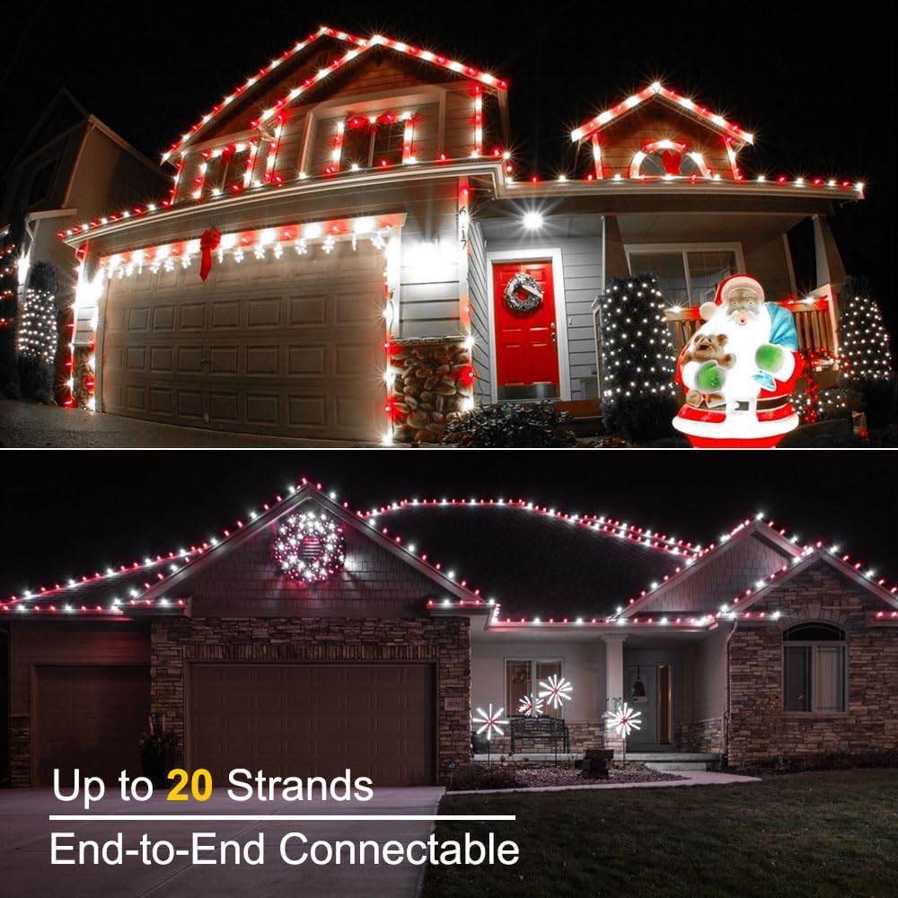 Detalle 2 de Brizled TSD-100M-2/S-FT3 C5 Christmas String Lights, 100 LEDs, Red & White