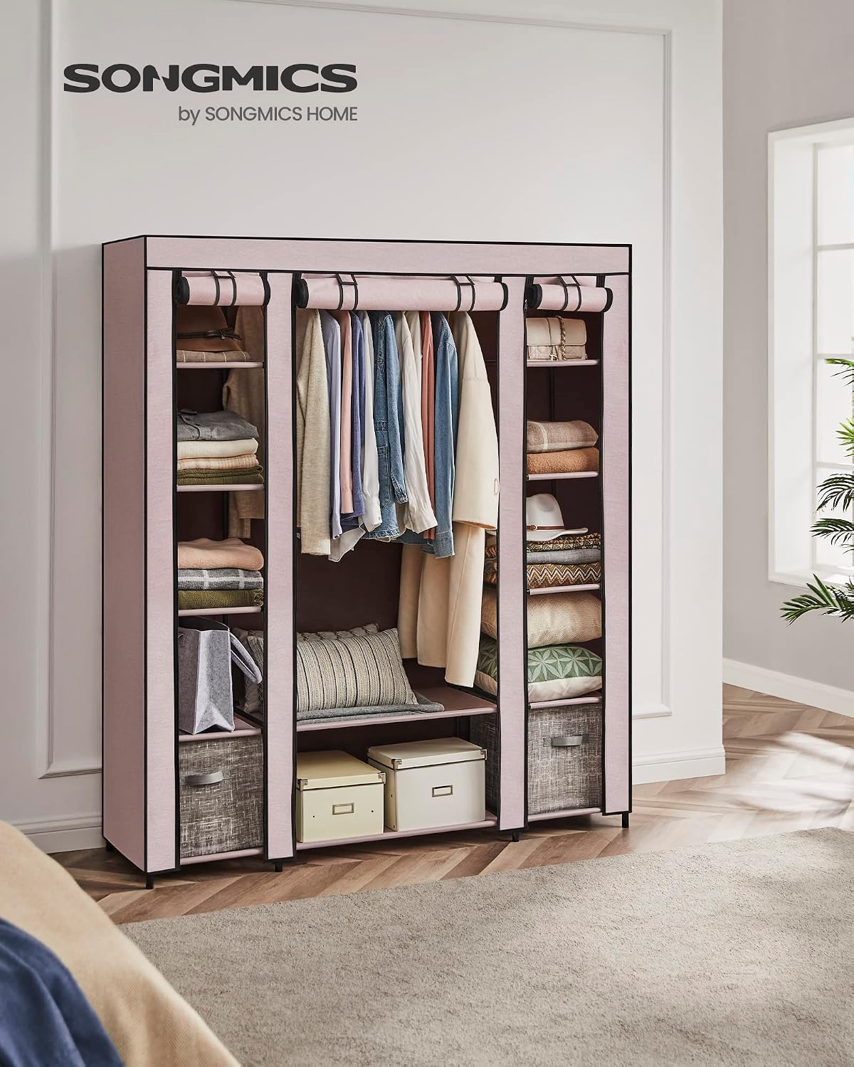 Thumbnail 1 de Songmics LSF003P02 Stoff-Kleiderschrank 45 x 150 x 175 cm