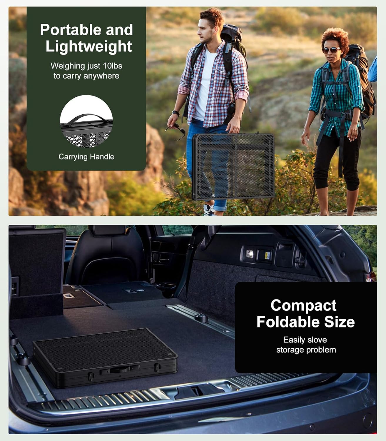 Detalle 1 de Raynesys 24a101af-310d-49c9-818b-7ff4bd15bfc6 Folding Grill Table, Mesh Top, Adjustable Height