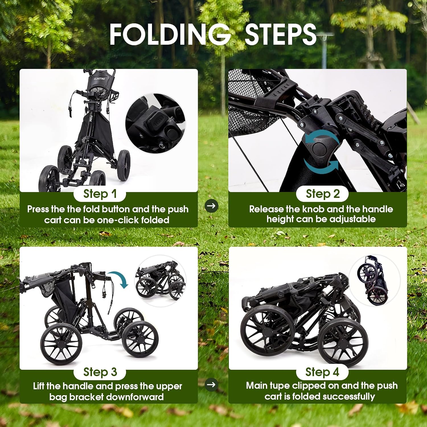 Thumbnail 4 de FlagTAG 4-Wheel Golf Push Cart