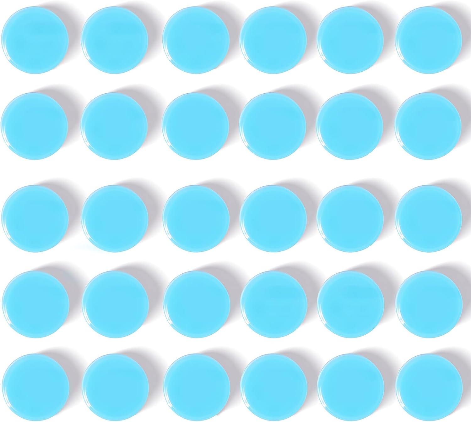QOJOPU 30 Magnete – Starke bunte Rundmagneten für Whiteboard, Kühlschrank und Pinnwand (Pastellblau)