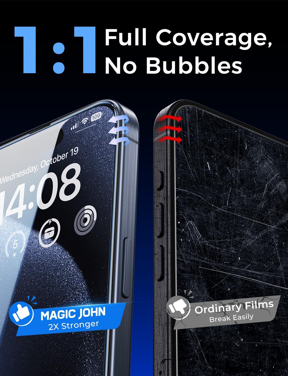 Thumbnail 6 de MAGIC JOHN iPhone 15 Pro Screen Protector 2-Pack
