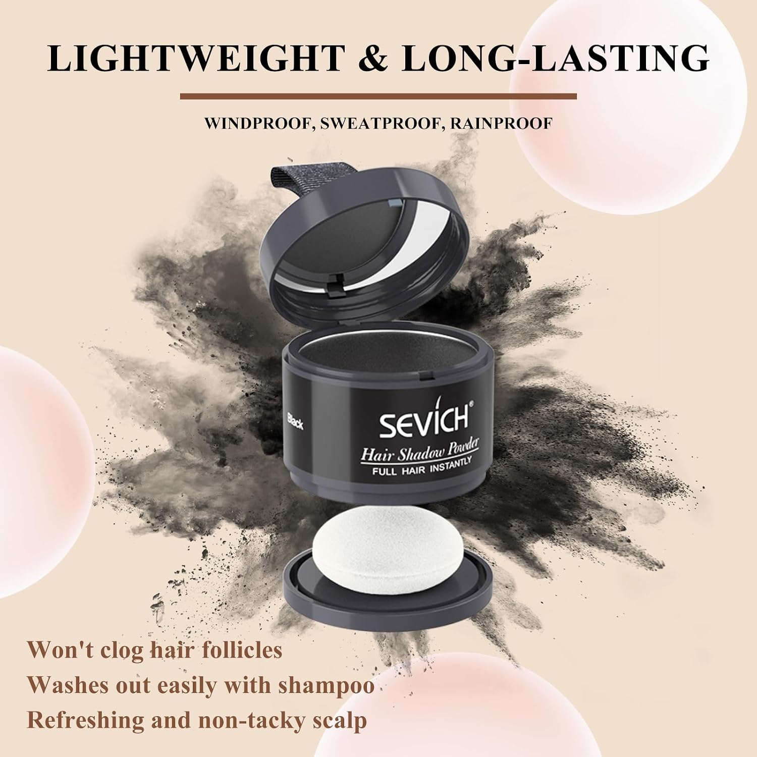 Thumbnail 2 de Sevich Hairline Powder (Black) for Instant Root Touch-Ups and Thinning Coverage