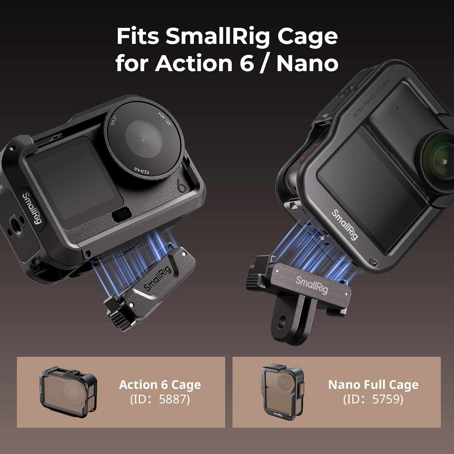 Thumbnail 5 de SmallRig Action 6 / Nano Adaptateur Magnétique à Dégagement Rapide pour DJI Osmo Action 6 et Osmo Nano ( Lot de 2 )