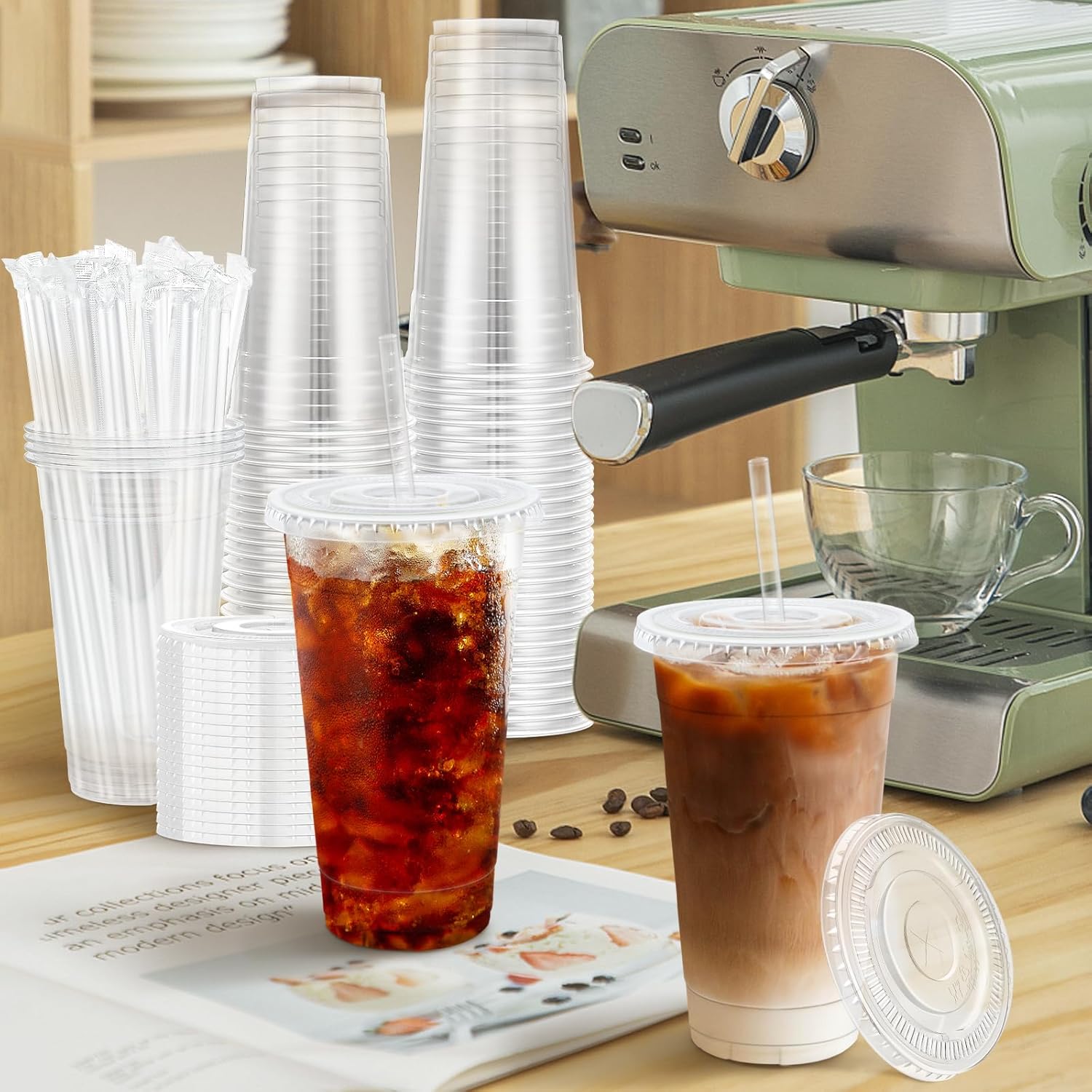 Thumbnail 5 de Lamosi 20 oz Clear Plastic Cups Pack