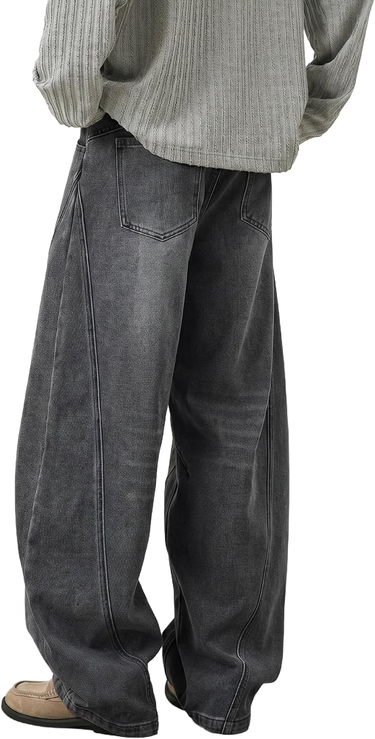 Thumbnail 4 de Icymay Mens Baggy Jeans, Wide-Leg Y2K Vintage Denim, Relaxed Fit