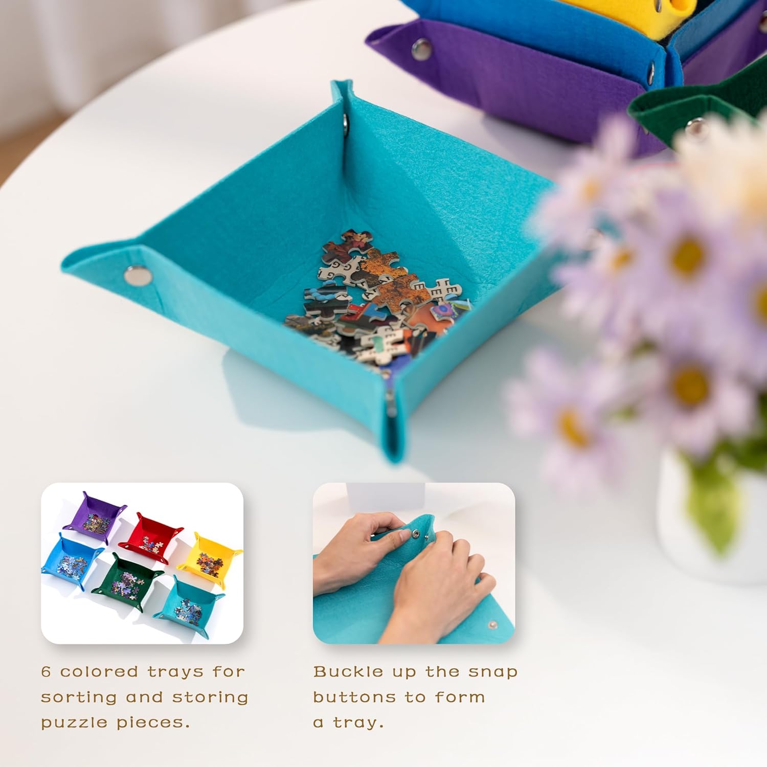 Thumbnail 2 de Lavievert 1000 Piece Tilting Jigsaw Puzzle Board with 6 Colour Sorting Trays & Cover