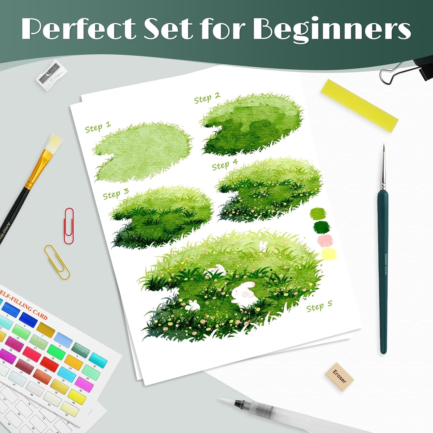 Detalle de Watercolour Paint Set 100-piece kit 🎨