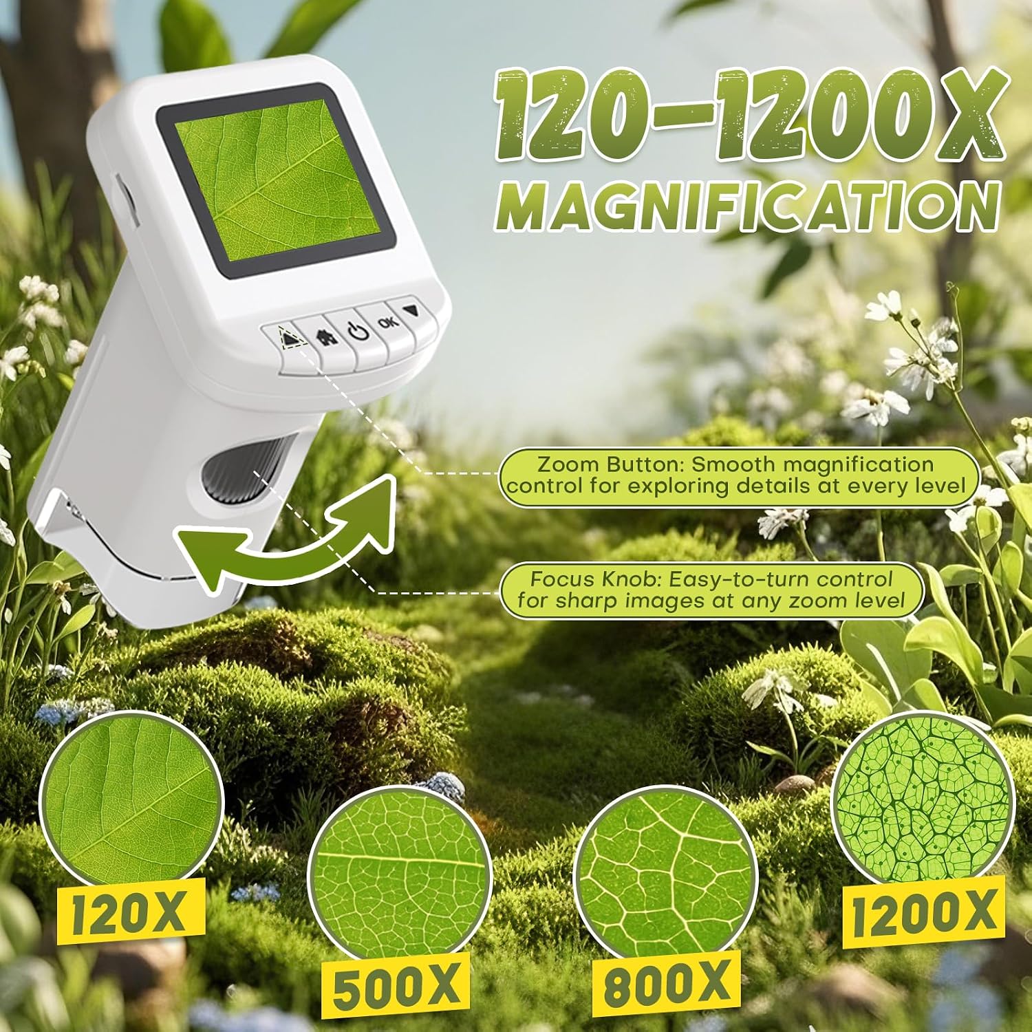 Detalle de Umisu Mini Portable Digital Microscope 120–1200x