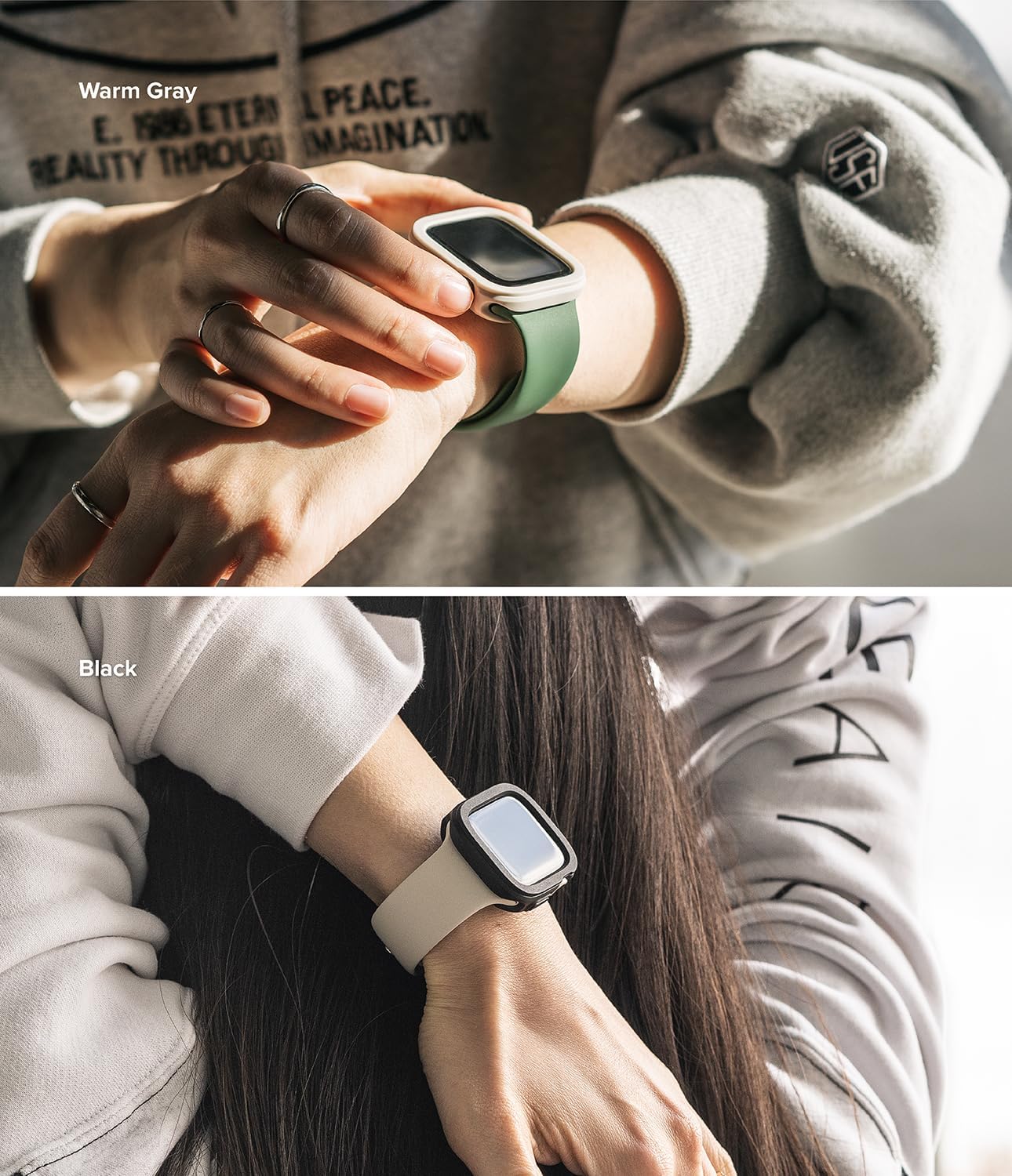 Detalle de Ringke Air Sports 46mm Case for Apple Watch Series 11/10 – Warm Grey, Slim, Lightweight TPU