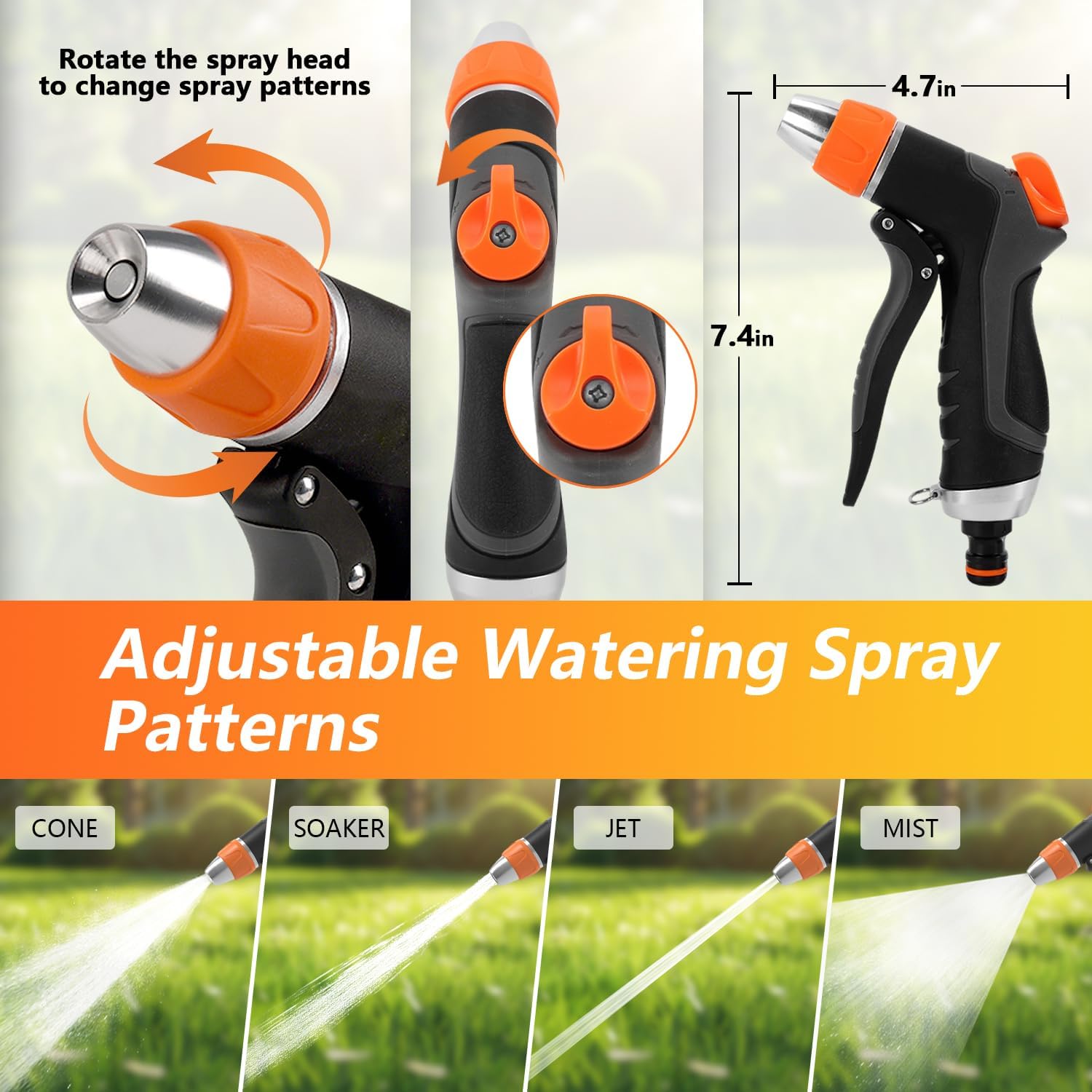 Thumbnail 2 de Hoofun set 2 pezzi doccetta da giardino con spruzzatore a 12 funzioni e collegamento rapido