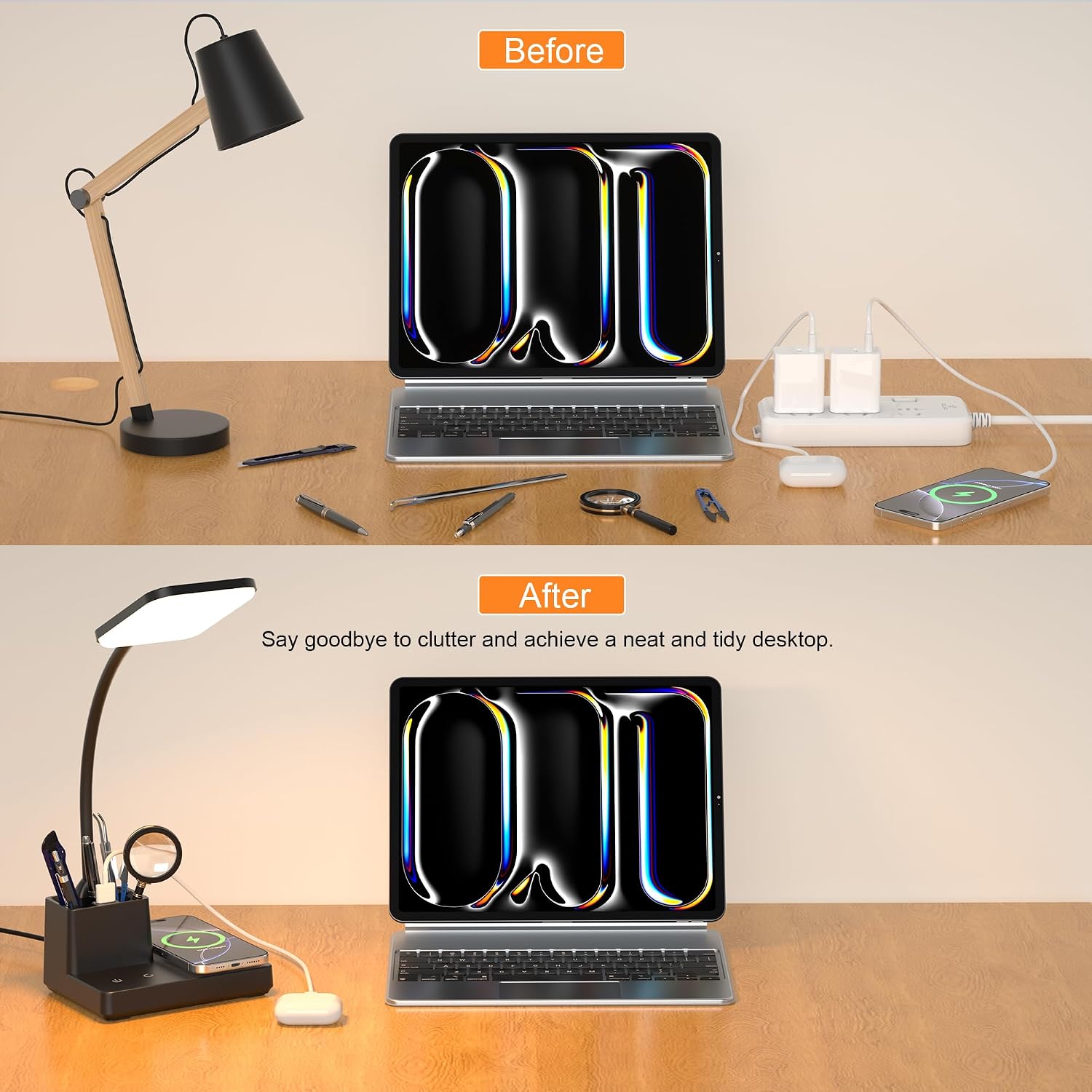 Detalle de Sailstar wireless charging desk lamp, 800 lumens