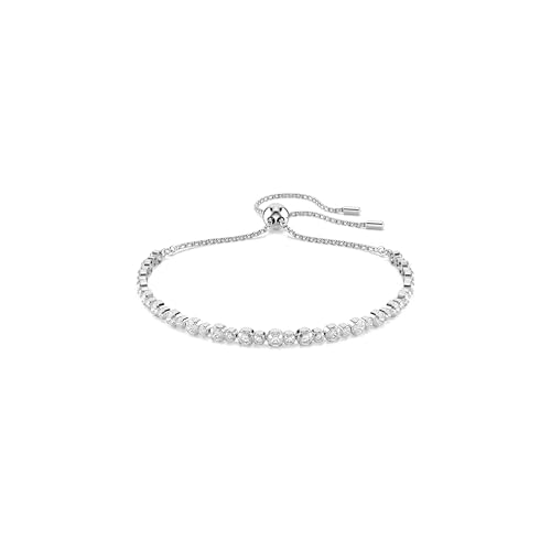 Detalle de Swarovski Pulsera Tennis Matrix Zirconia – Tallas Redondas, Cierre Bola Deslizante, baño de rodio, blanca