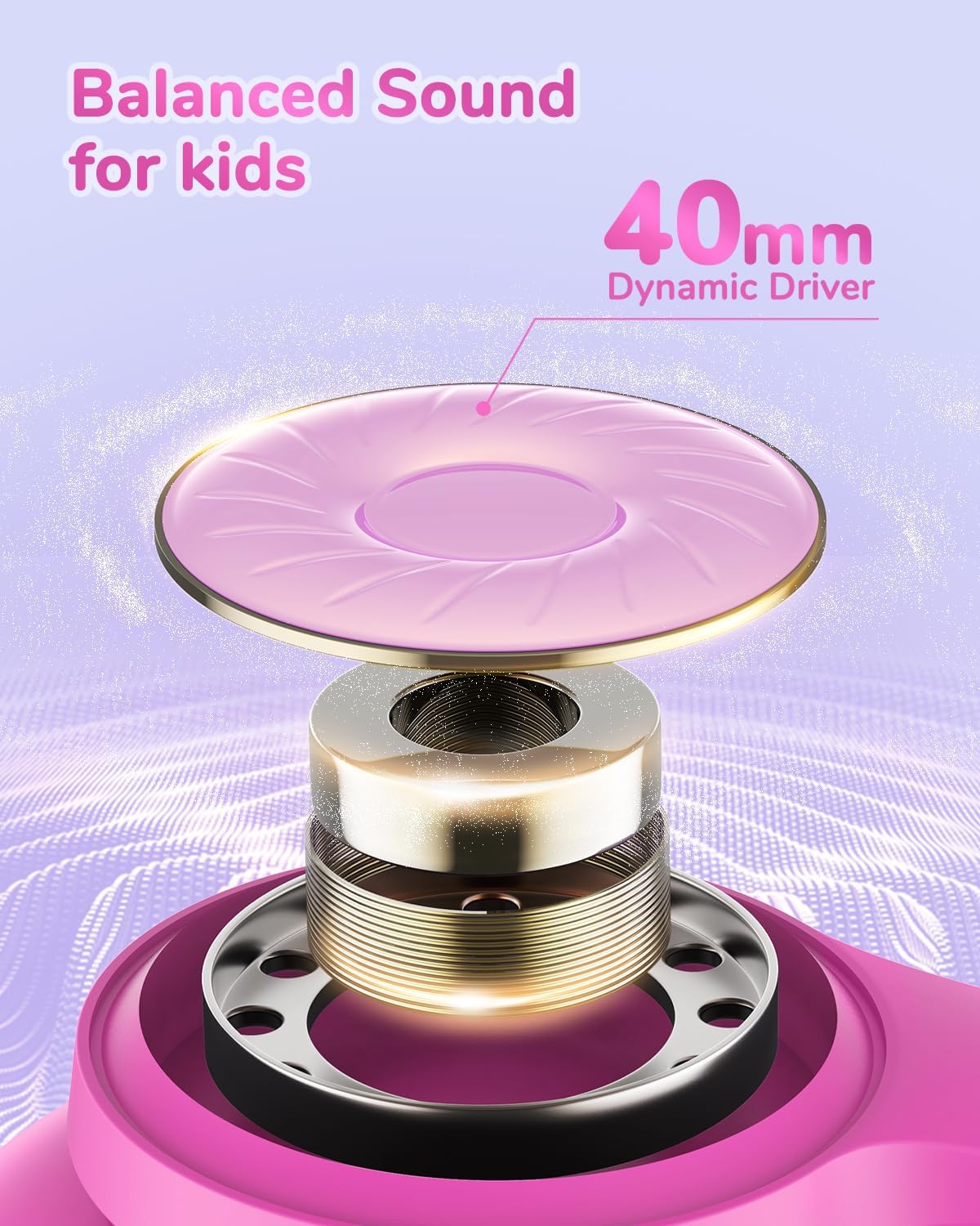 Detalle 1 de iClever BTH26 kids ANC headphones 60H