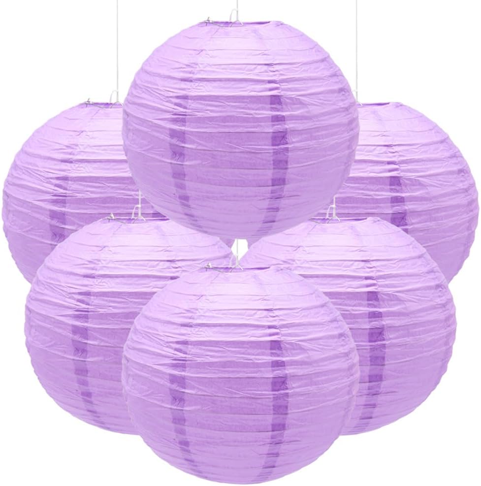 Thumbnail 6 de Ruidee 6-pack Green 12in Round Hanging Paper Lanterns for Birthday, Wedding & Parties