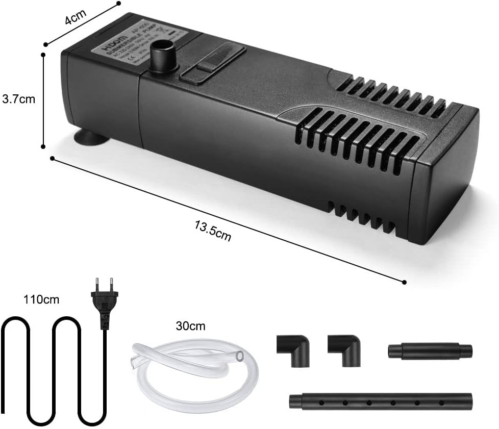 Detalle 2 de flintronic Aquarium Filter 4W – Innenfilter mit einstellbarem Durchfluss, 300 L/H, 60 L Aquarium