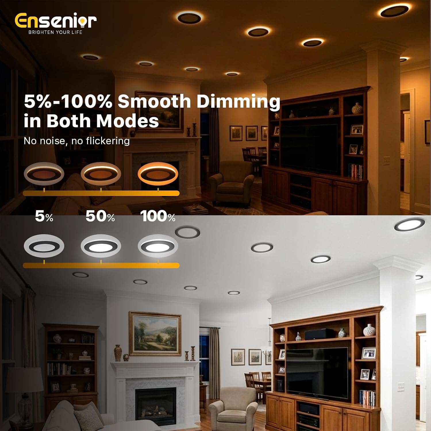 Detalle 1 de Ensenior LED Recessed Lights, 4-Inch