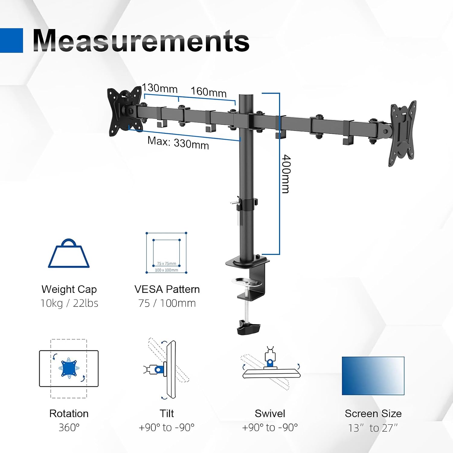 Detalle 2 de GRIFEMA GB2001A-2 braccio monitor 27''