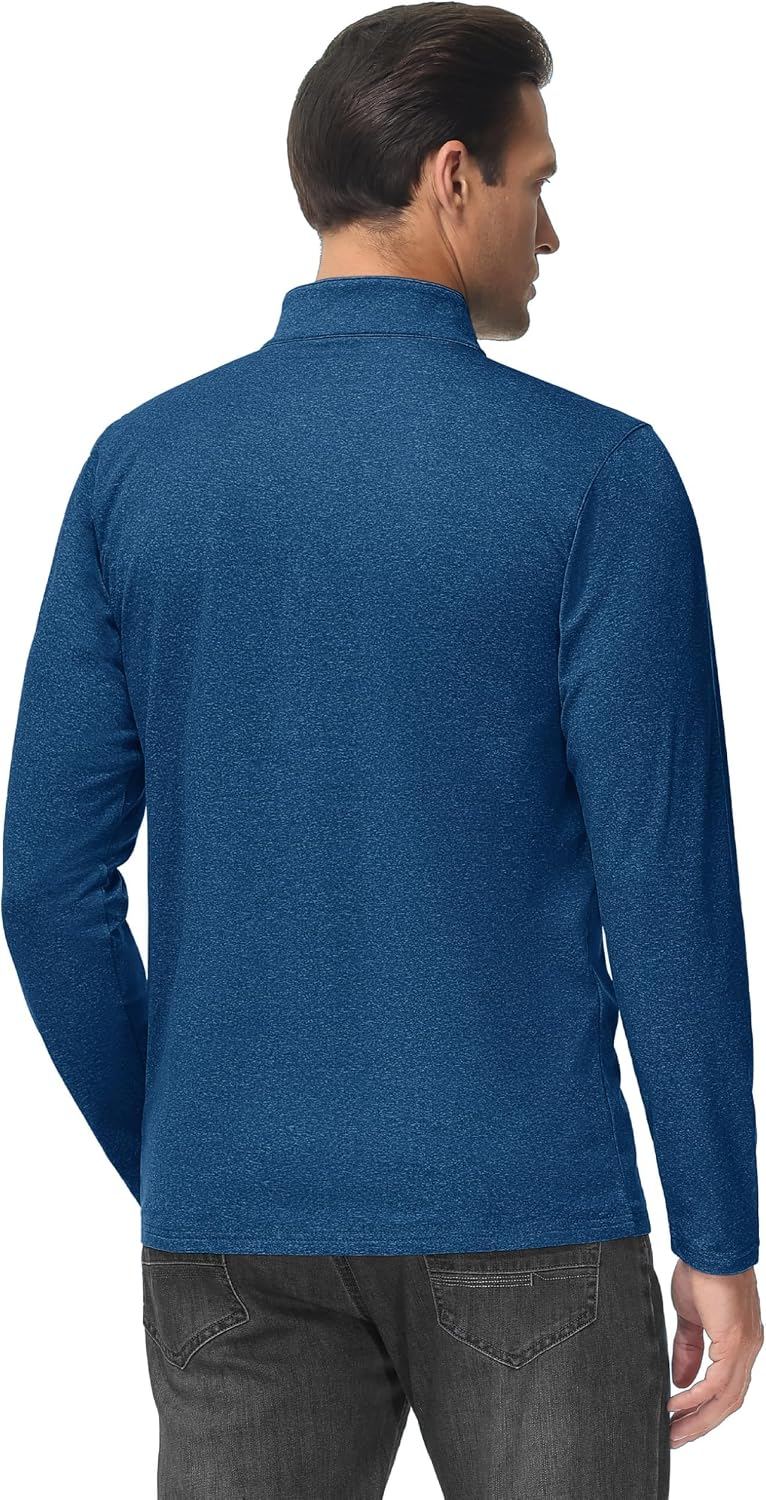Detalle 2 de TACVASEN Men's 1/4-Zip Fleece Pullover, Lightweight Long-Sleeve Shirt