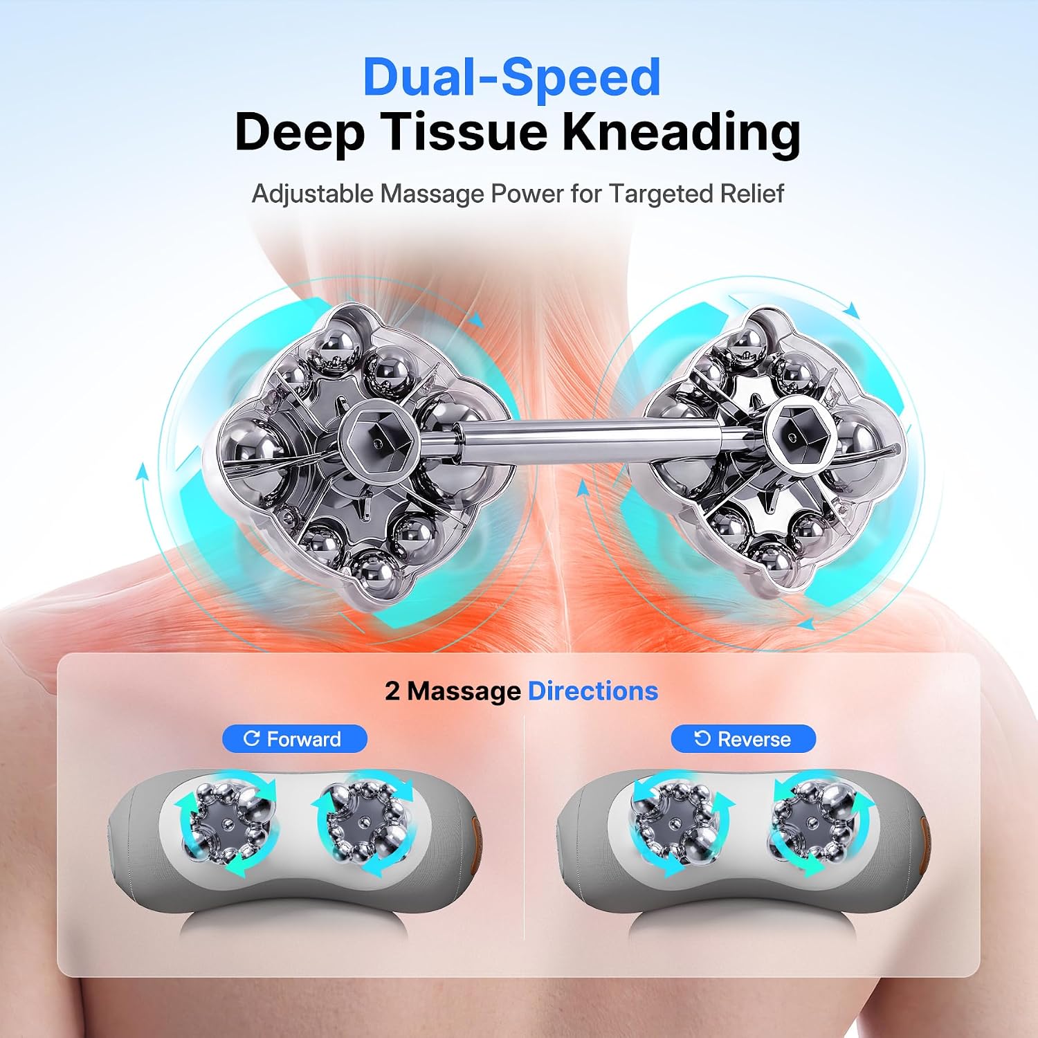 Detalle de Shiatsu Neck Massager Pillow, Cordless