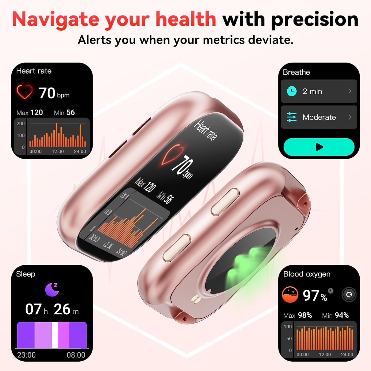 Thumbnail 4 de Smart Watches for Women Men 1.83-inch HD Bluetooth Call Fitness Watch with Heart Rate, SpO2 & Sleep Monitoring