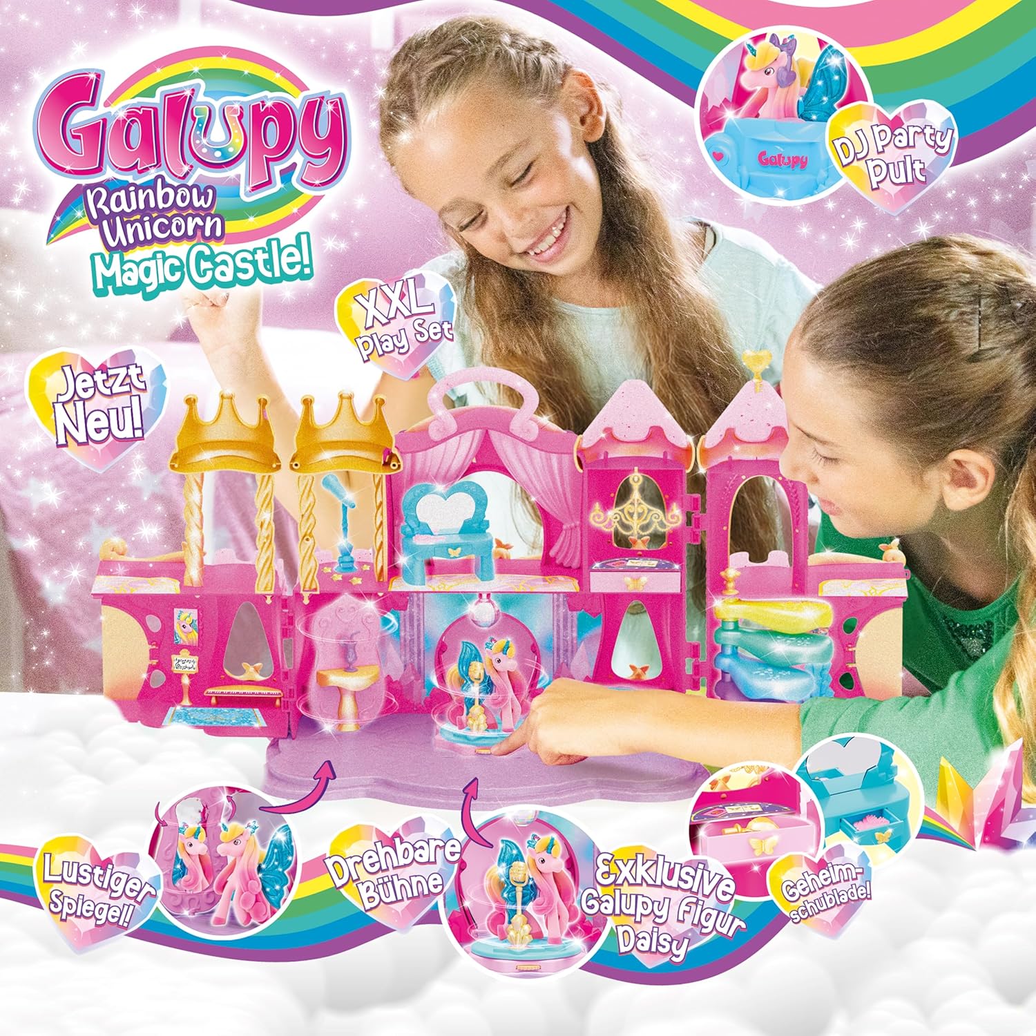 Thumbnail 6 de GALUPY Rainbow Unicorn Magique Castle – Kit de jeu avec serrure & clé magique et figurine licorne exclusive
