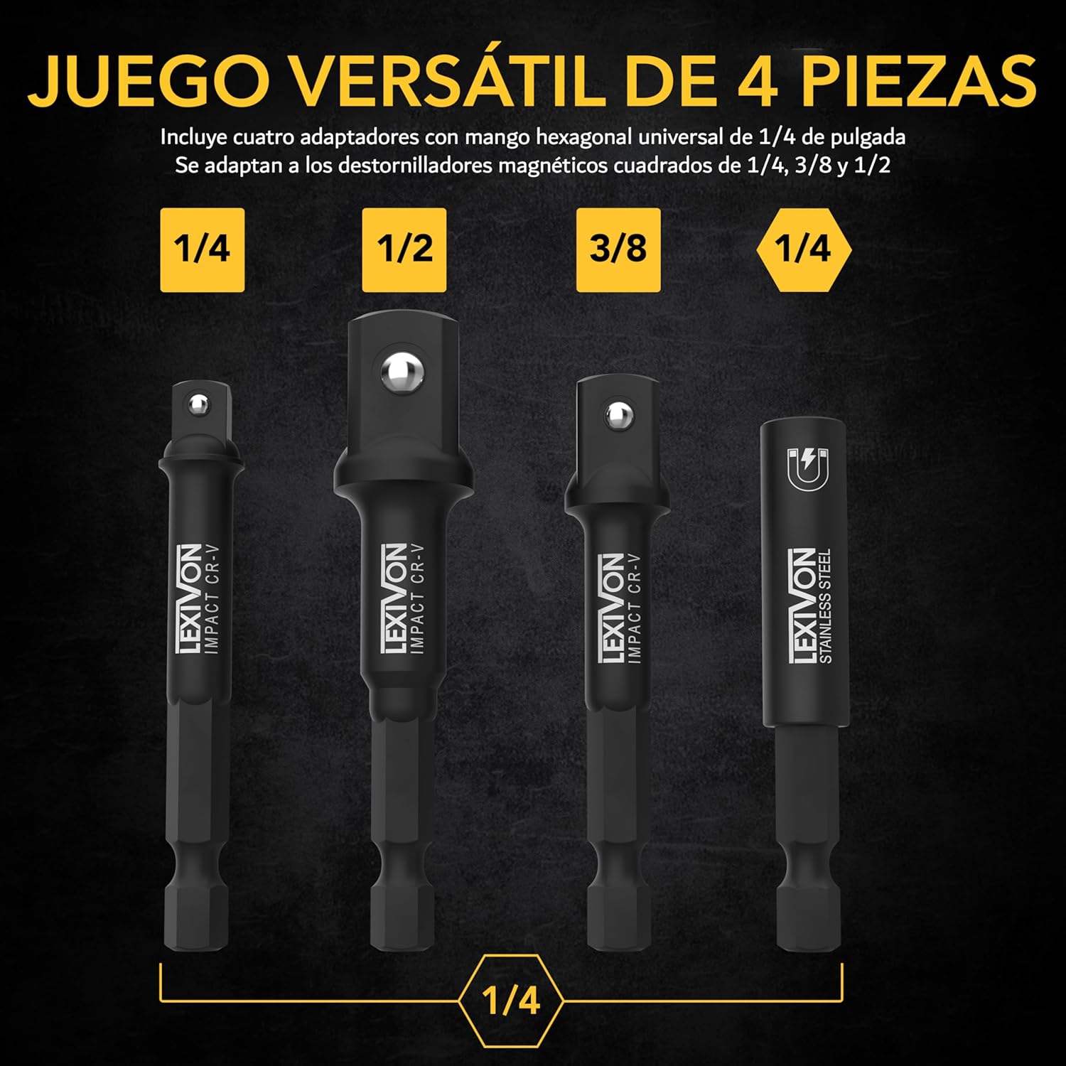 Thumbnail 5 de LEXIVON LX-104 adaptadores 4 piezas 1/4