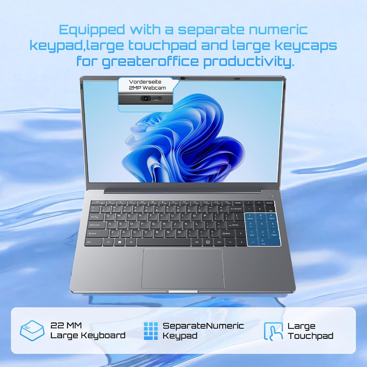 Detalle de QSXQSX S7Hi 15.6-Inch FHD Laptop, 6GB RAM, 128GB SSD, Celeron 5205U