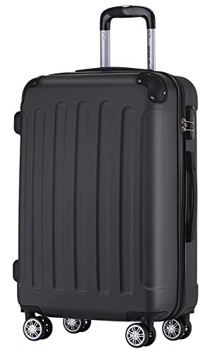 Detalle de BEIBYE Hartschalenkoffer XL 76 cm – Großer Reiseekoffer aus ABS, 360° Doppelrollen, Zahlenschloss, schwarz