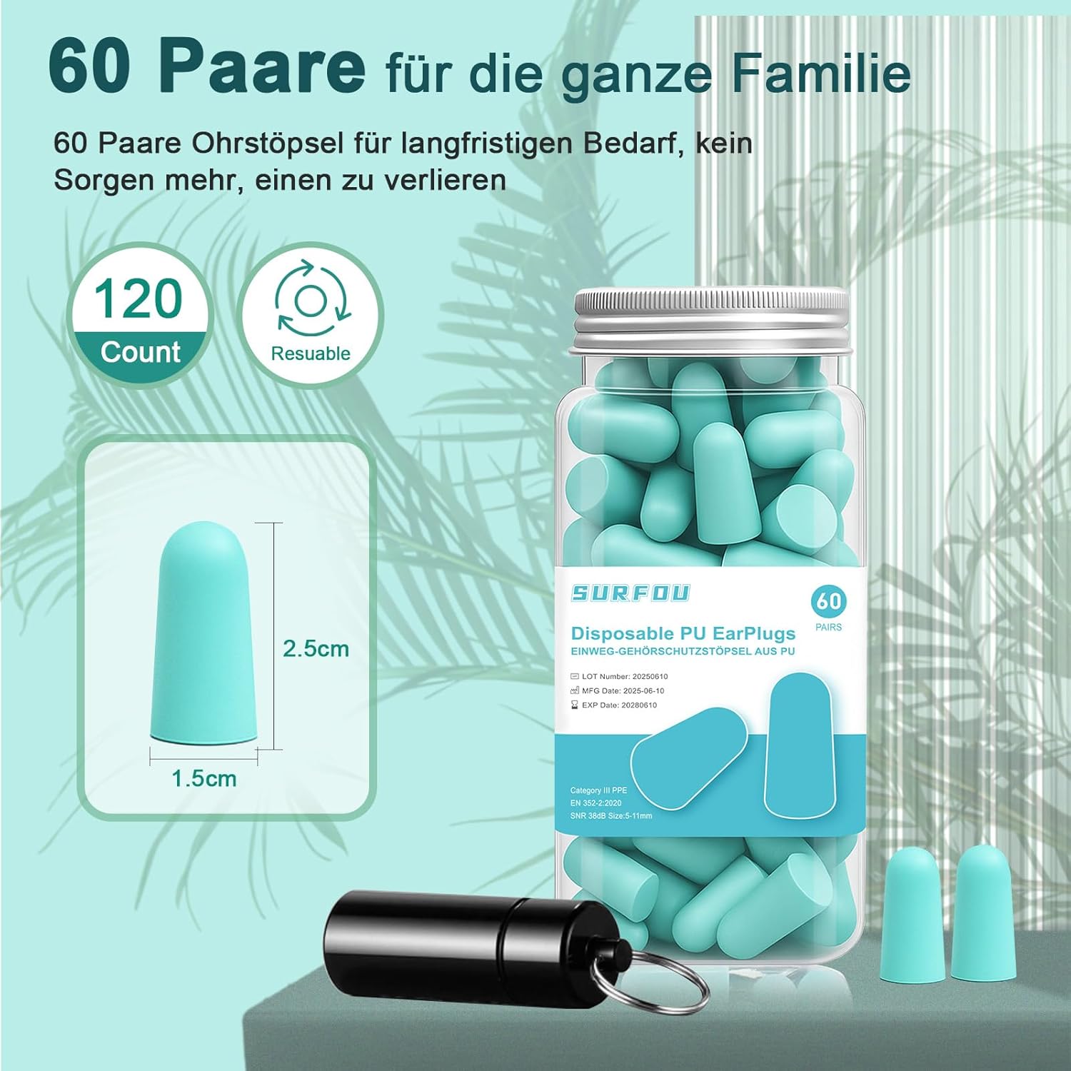 Detalle 2 de SURFOU Tappi Orecchie Dormire 38 dB