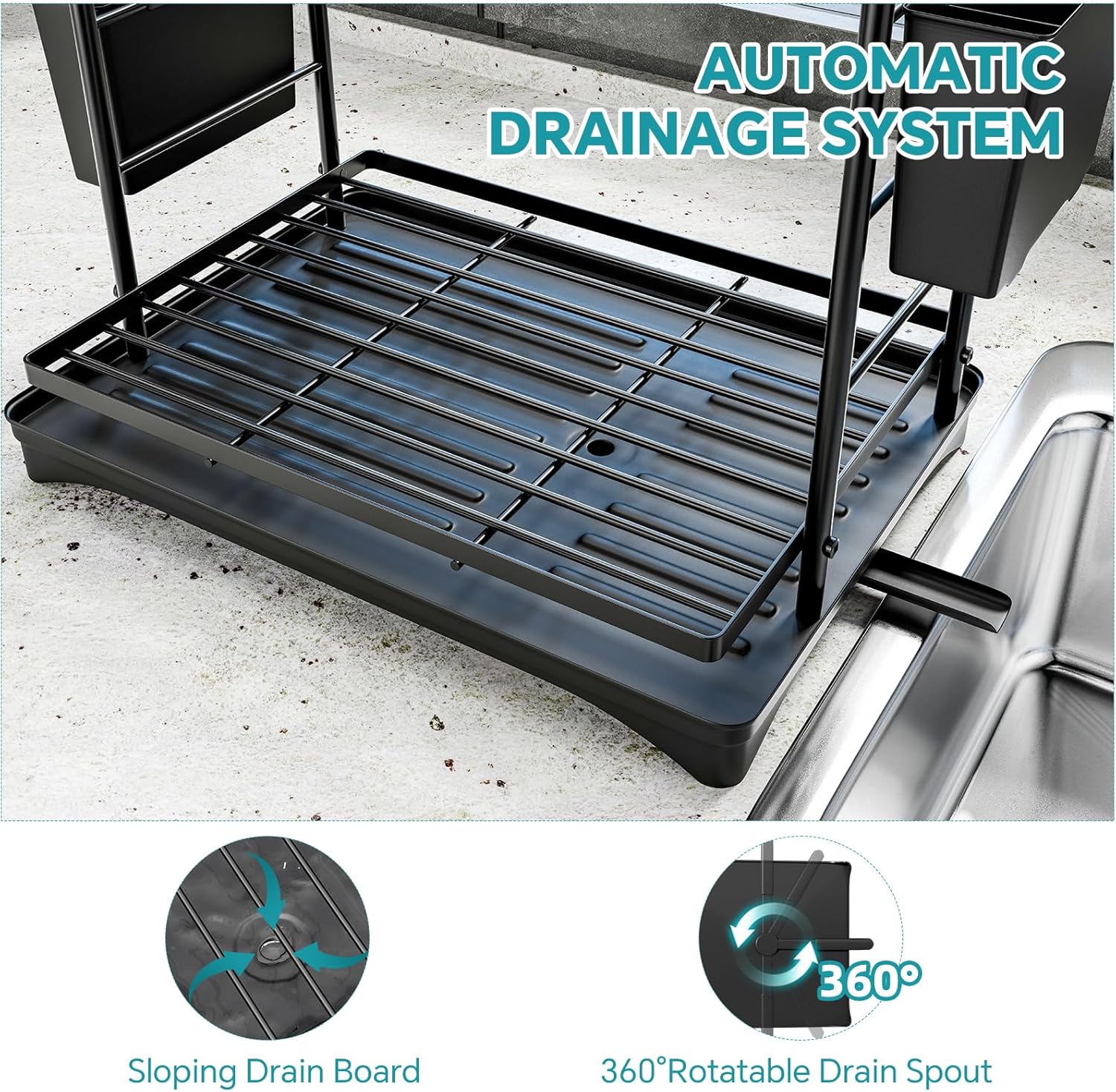 Thumbnail 6 de Simple Trending 2-Tier Dish Drying Rack – Large Capacity Kitchen Counter Organizer