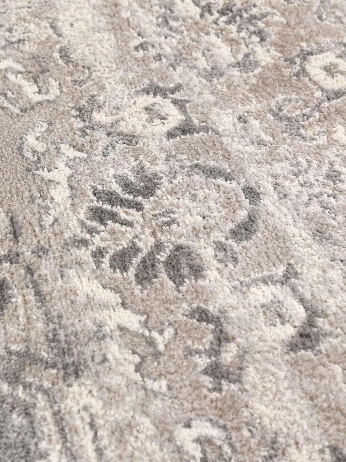 Detalle de RugVista Miran dywan 80 × 250 cm, szary, prostokątny bieżnik z wysokim runem