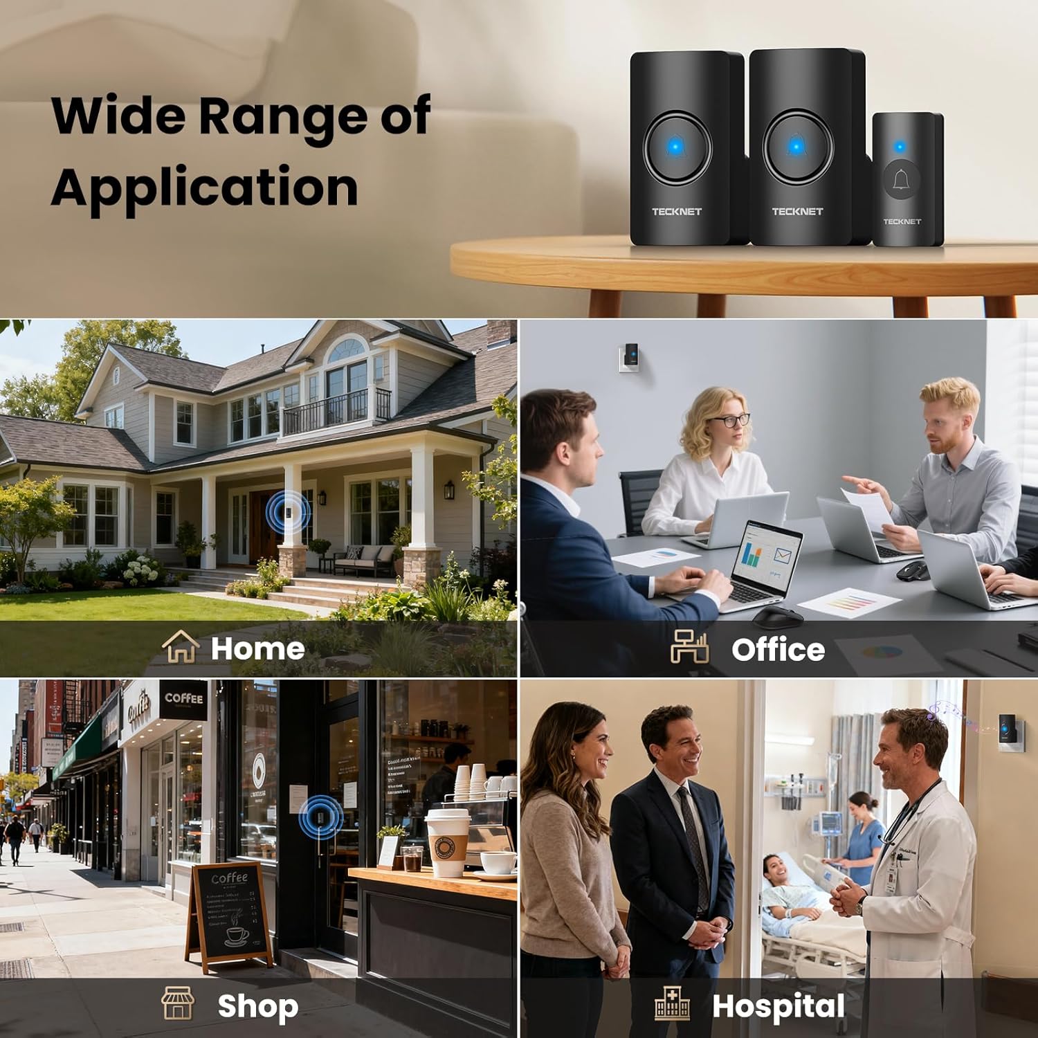 Thumbnail 5 de TECKNET Wireless Doorbell 2 Receivers