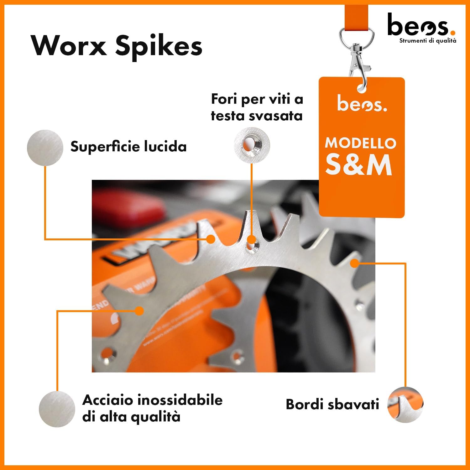 Thumbnail 2 de BEOS: punte in acciaio inox per Worx Landroid S/M – migliorano la trazione e la finitura