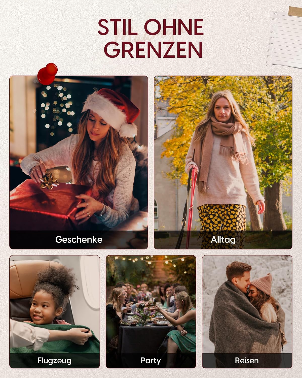 Thumbnail 5 de MaaMgic Schal Damen 200 cm Pashmina 🧣
