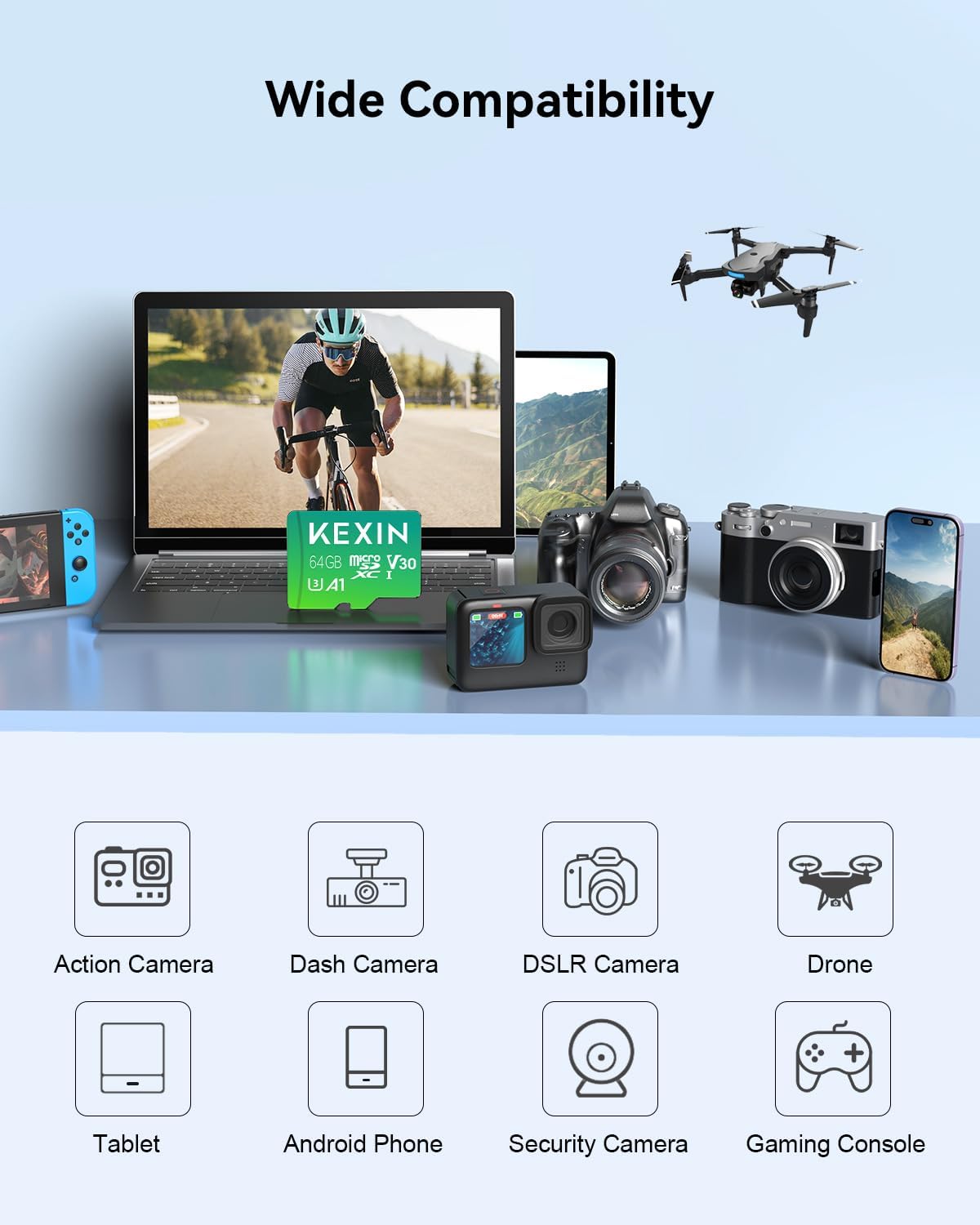 Thumbnail 3 de KEXIN Micro SD 64 GB scheda memoria
