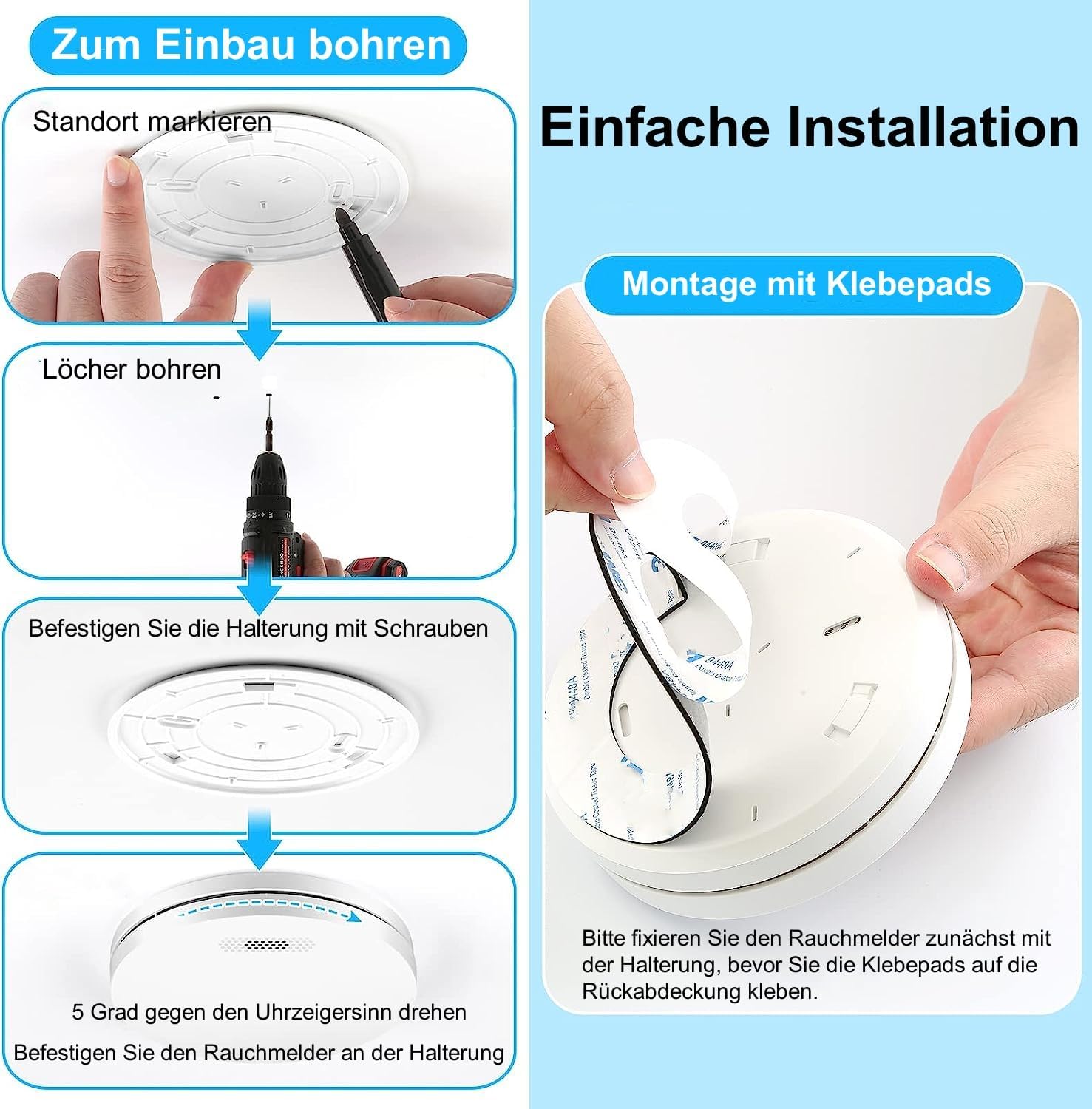 Thumbnail 5 de XINDUM Rauchmelder 3er Set 10 Jahre Batterie