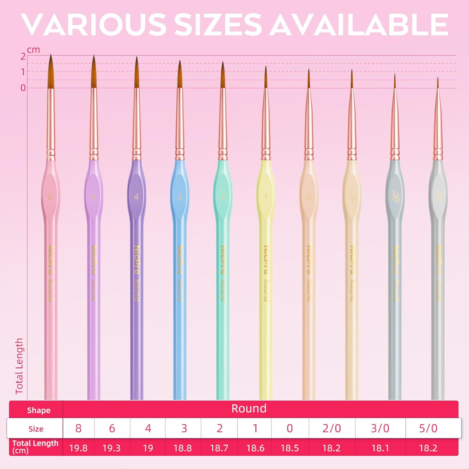 Thumbnail 4 de Nicpro Pinceaux micro détails 10 pièces 🎨