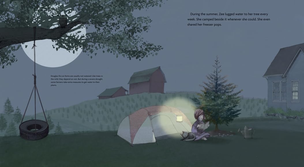 Detalle de Zee Grows a Tree Hardcover Book by Elizabeth Rusch, Illustrated by Will Hillenbrand