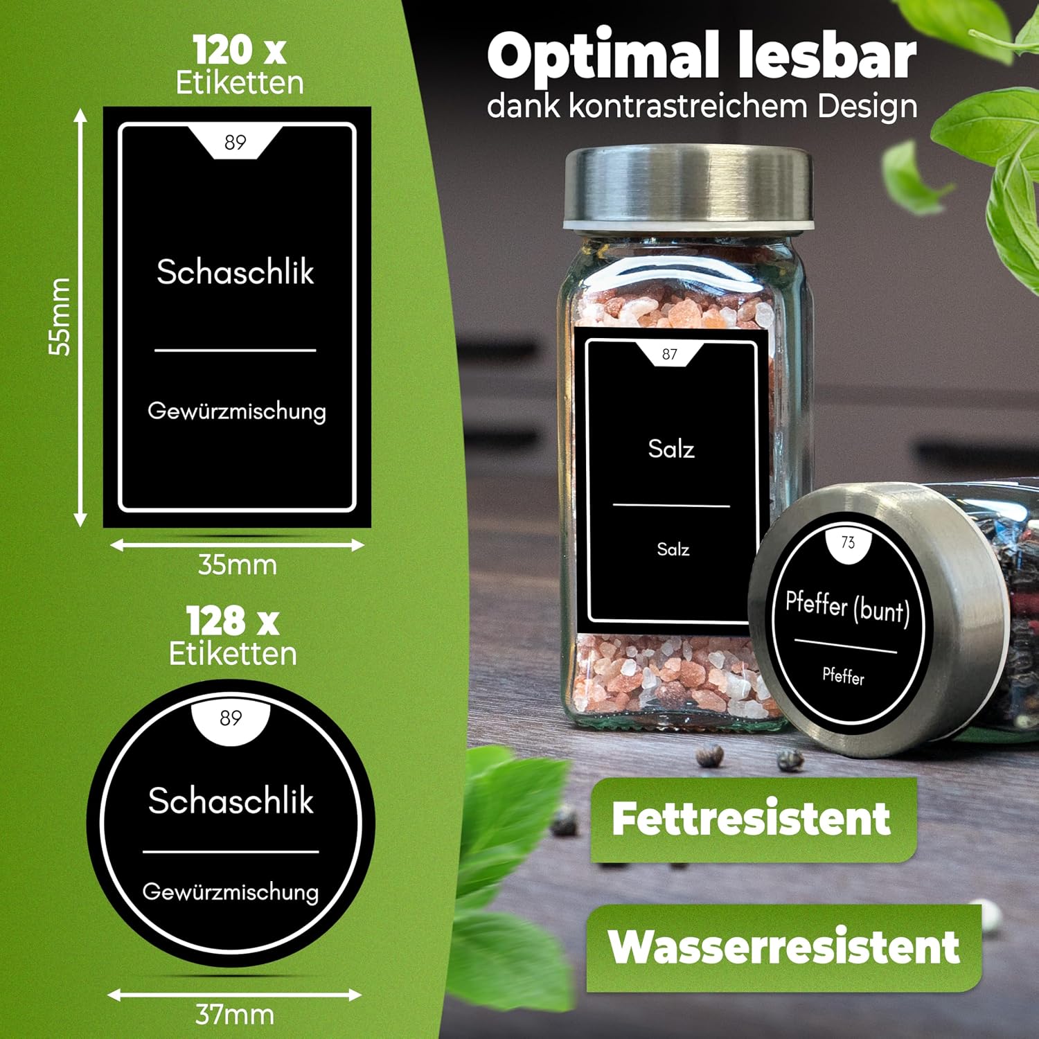Detalle 2 de CLIDOR Gewürzgläser 125 ml 🧂