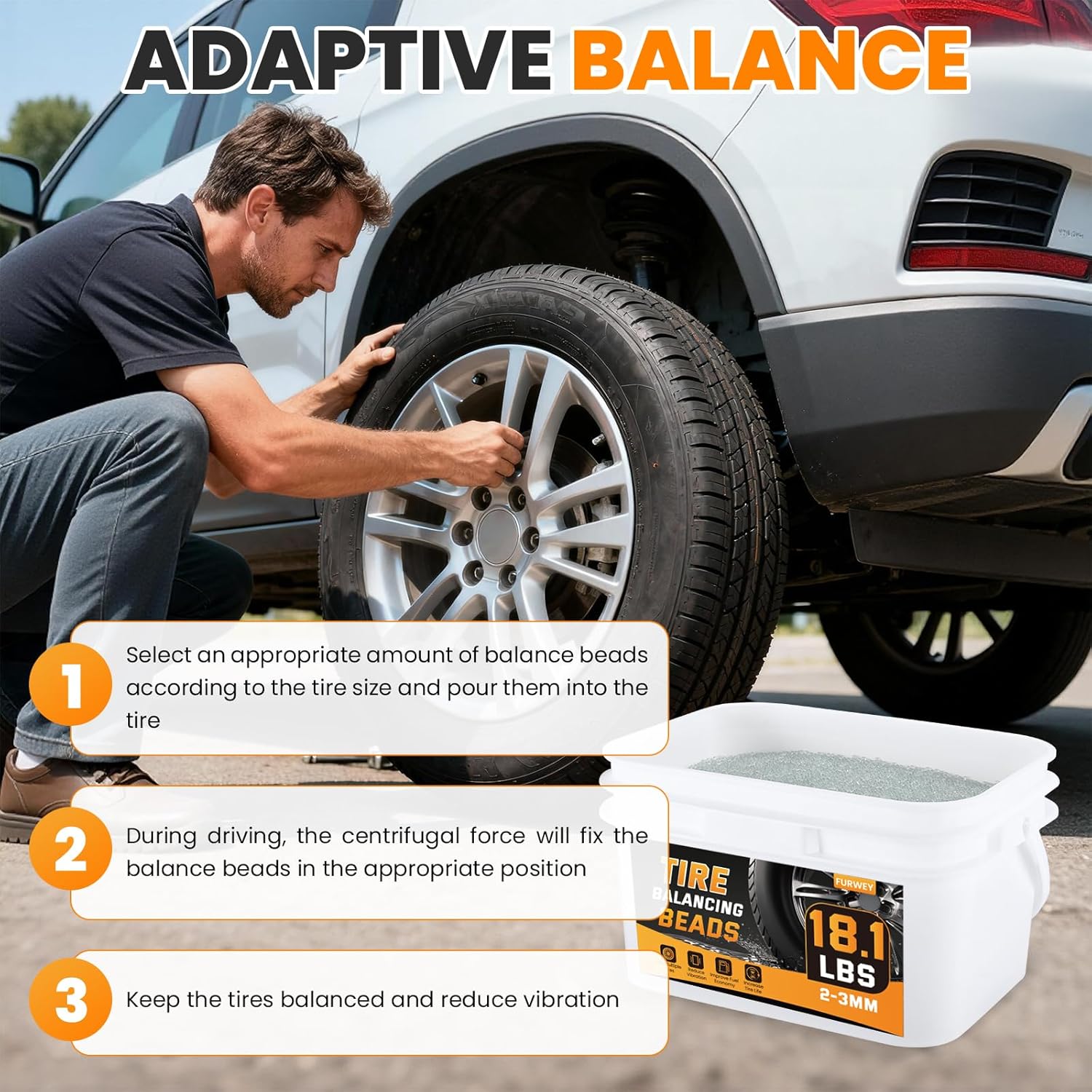 Thumbnail 3 de FURWEY Tire Balancing Beads 18.1 lb: Bulk Tire Balance Solution for Heavy-Duty Tires