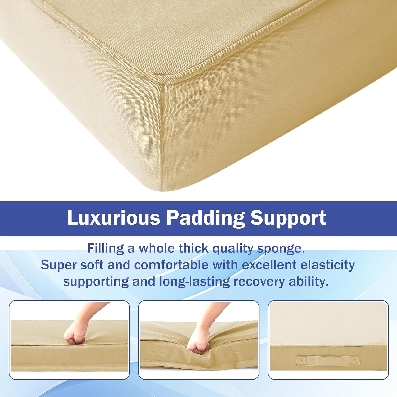 Detalle 2 de IASEAHK Patio Chair Cushions 19" x 19" x 3