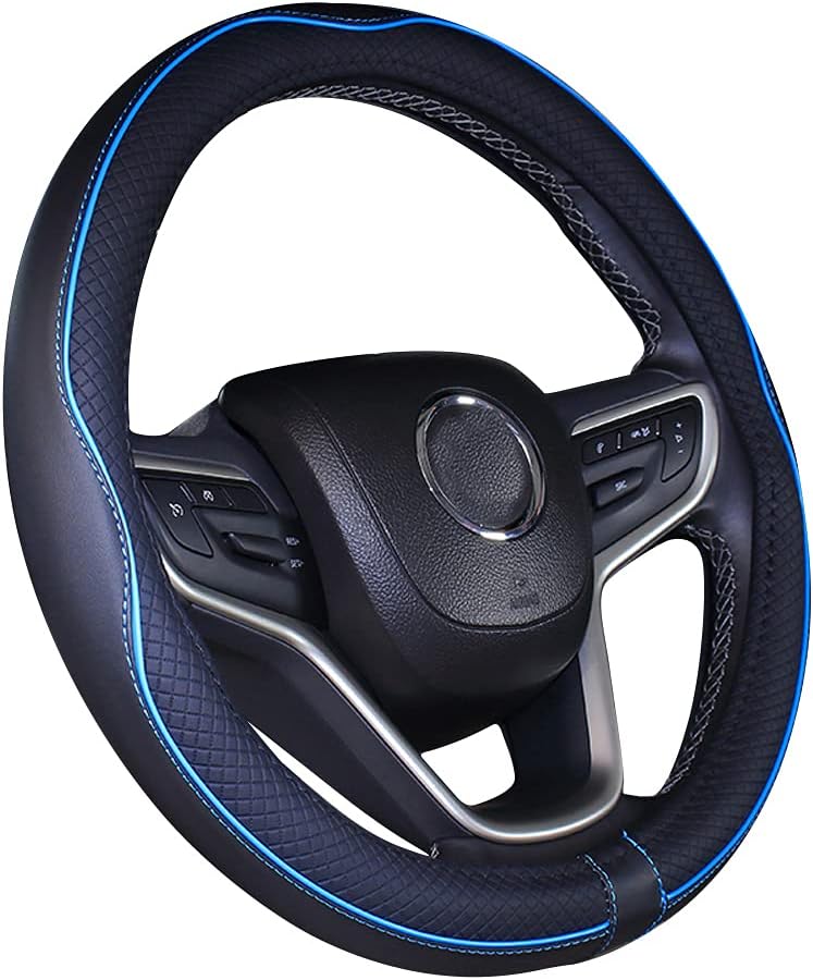 Thumbnail 5 de Istn Microfiber Leather D-Shape Car Steering Wheel Cover (Universal, 38cm) – Anti-slip, breathable protection
